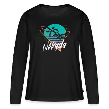 Nevada - T-shirt manches longues Premium bio Femme - noir - Devant - Julia (174cm)