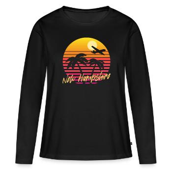 New Hampshire - Frauen Premium Bio Langarmshirt - Schwarz - Vorne - Julia (174cm)