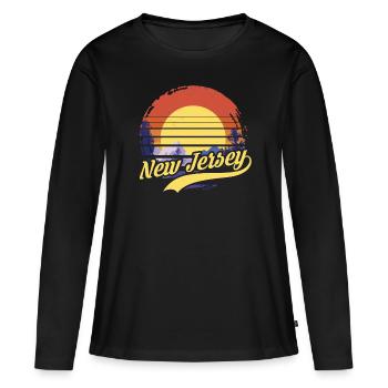 New Jersey - T-shirt manches longues Premium bio Femme - noir - Devant - Julia (174cm)