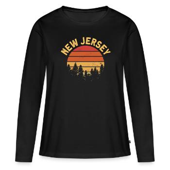 New Jersey - T-shirt manches longues Premium bio Femme - noir - Devant - Julia (174cm)