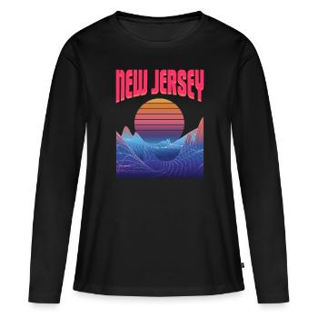 New Jersey - T-shirt manches longues Premium bio Femme - noir - Devant - Julia (174cm)