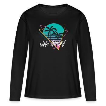 New Jersey - T-shirt manches longues Premium bio Femme - noir - Devant - Julia (174cm)