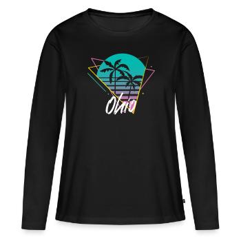 Ohio - T-shirt manches longues Premium bio Femme - noir - Devant - Julia (174cm)