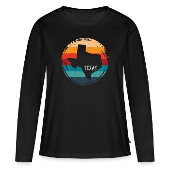 Texas - T-shirt manches longues Premium bio Femme - noir - Devant - Julia (174cm)