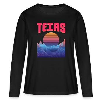 Texas - T-shirt manches longues Premium bio Femme - noir - Devant - Julia (174cm)