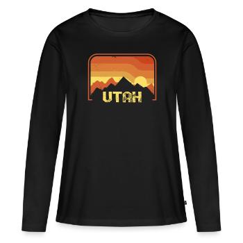 Utah - T-shirt manches longues Premium bio Femme - noir - Devant - Julia (174cm)