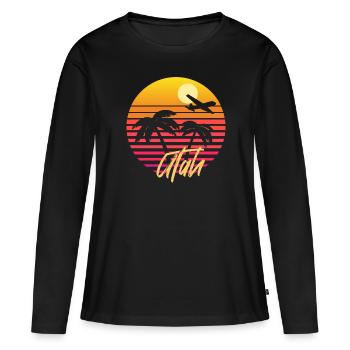 Utah - T-shirt manches longues Premium bio Femme - noir - Devant - Julia (174cm)