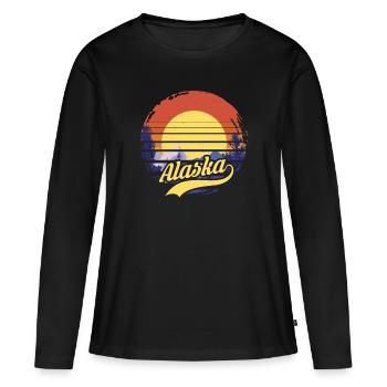 Alaska - T-shirt manches longues Premium bio Femme - noir - Devant - Julia (174cm)