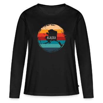 Alaska - T-shirt manches longues Premium bio Femme - noir - Devant - Julia (174cm)