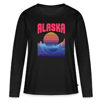 Alaska - T-shirt manches longues Premium bio Femme - noir - Devant - Julia (174cm)