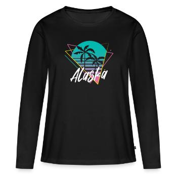 Alaska - T-shirt manches longues Premium bio Femme - noir - Devant - Julia (174cm)