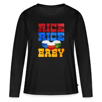 Riz - T-shirt manches longues Premium bio Femme - noir - Devant - Julia (174cm)