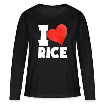 Riz - T-shirt manches longues Premium bio Femme - noir - Devant - Julia (174cm)