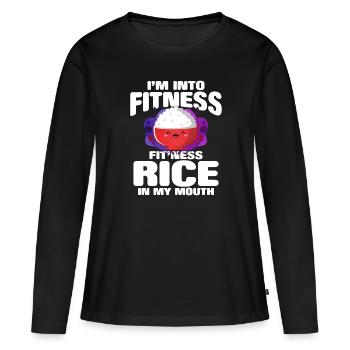 Riz - T-shirt manches longues Premium bio Femme - noir - Devant - Julia (174cm)