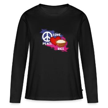 Riz - T-shirt manches longues Premium bio Femme - noir - Devant - Julia (174cm)