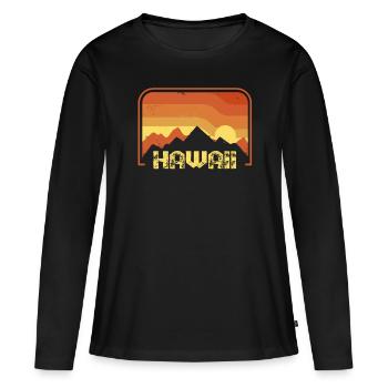 Hawaï - T-shirt manches longues Premium bio Femme - noir - Devant - Julia (174cm)