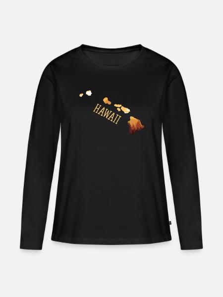 hawaii - Frauen Premium Bio Langarmshirt - Schwarz