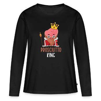Jambon - T-shirt manches longues Premium bio Femme - noir - Devant - Julia (174cm)