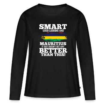 Mauritius - Women's Premium Organic Long Sleeve Shirt - black - Front - Julia (174cm)