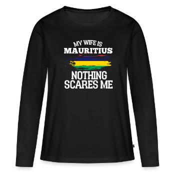 Mauritius - Women's Premium Organic Long Sleeve Shirt - black - Front - Julia (174cm)
