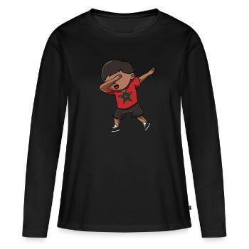 Maroc - T-shirt manches longues Premium bio Femme - noir - Devant - Julia (174cm)