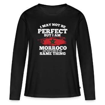 Maroc - T-shirt manches longues Premium bio Femme - noir - Devant - Julia (174cm)