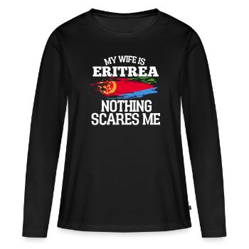Eritrea Ehefrau - Frauen Premium Bio Langarmshirt - Schwarz - Vorne - Julia (174cm)