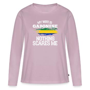 Gabon Wife - Women's Premium Organic Long Sleeve Shirt - dusky pink - Front - Julia (174cm)