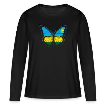 Rwanda - T-shirt manches longues Premium bio Femme - noir - Devant - Julia (174cm)