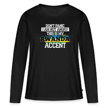 Rwanda - T-shirt manches longues Premium bio Femme - noir - Devant - Julia (174cm)