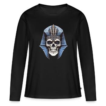 Pharaoh Skull - Women's Premium Organic Long Sleeve Shirt - black - Front - Julia (174cm)