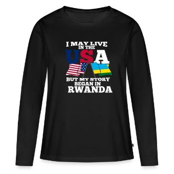 Rwanda - T-shirt manches longues Premium bio Femme - noir - Devant - Julia (174cm)