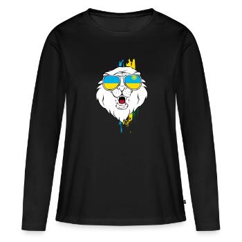 Rwanda - T-shirt manches longues Premium bio Femme - noir - Devant - Julia (174cm)