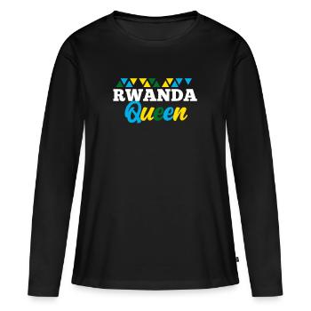 Rwanda - T-shirt manches longues Premium bio Femme - noir - Devant - Julia (174cm)