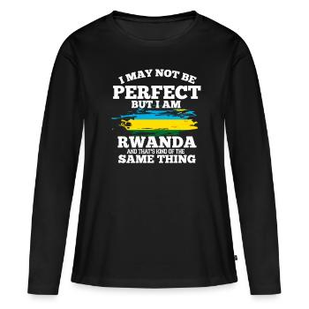 Rwanda - T-shirt manches longues Premium bio Femme - noir - Devant - Julia (174cm)