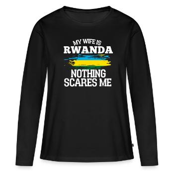 Rwanda - T-shirt manches longues Premium bio Femme - noir - Devant - Julia (174cm)