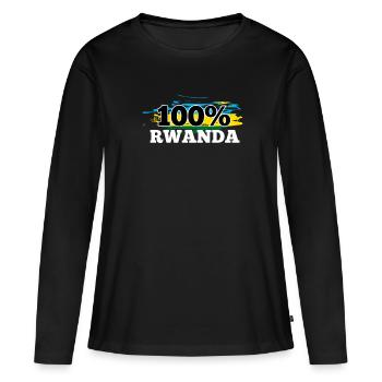Rwanda - T-shirt manches longues Premium bio Femme - noir - Devant - Julia (174cm)