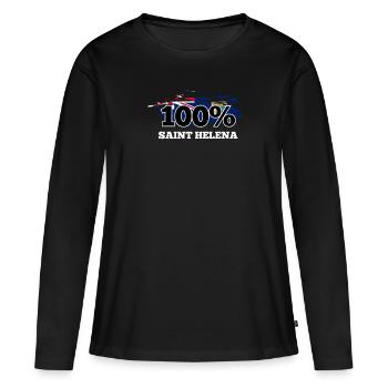 Saint Helena - Women's Premium Organic Long Sleeve Shirt - black - Front - Julia (174cm)