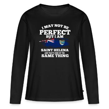 Saint Helena - Women's Premium Organic Long Sleeve Shirt - black - Front - Julia (174cm)
