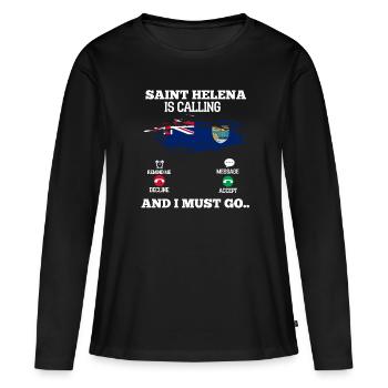 Saint Helena - Women's Premium Organic Long Sleeve Shirt - black - Front - Julia (174cm)