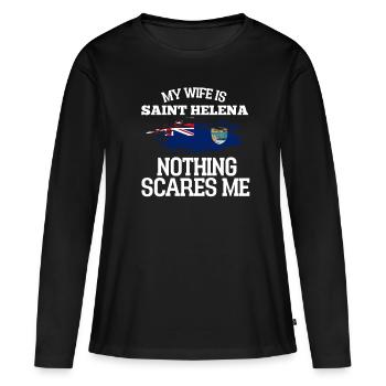 Saint Helena - Women's Premium Organic Long Sleeve Shirt - black - Front - Julia (174cm)