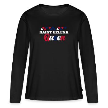Saint Helena - Women's Premium Organic Long Sleeve Shirt - black - Front - Julia (174cm)