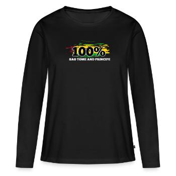Sao Tome - Frauen Premium Bio Langarmshirt - Schwarz - Vorne - Julia (174cm)