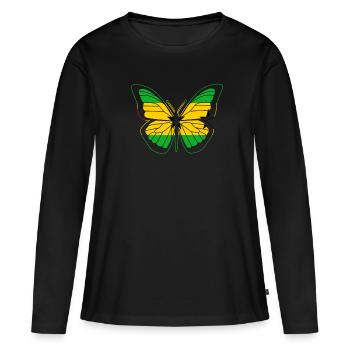 São Tomé - T-shirt manches longues Premium bio Femme - noir - Devant - Julia (174cm)