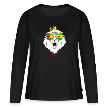 Sao Tome - Frauen Premium Bio Langarmshirt - Schwarz - Vorne - Julia (174cm)