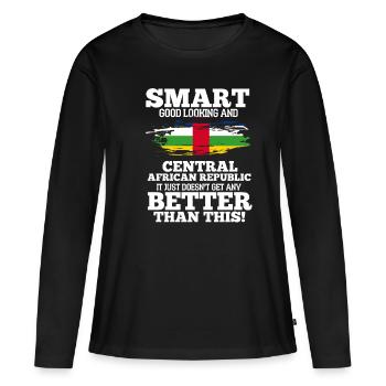 République centrafricaine - T-shirt manches longues Premium bio Femme - noir - Devant - Julia (174cm)