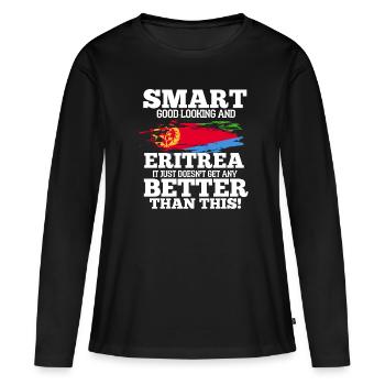 Eritrea - Frauen Premium Bio Langarmshirt - Schwarz - Vorne - Julia (174cm)