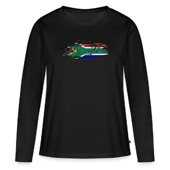 Afrique du Sud - T-shirt manches longues Premium bio Femme - noir - Devant - Julia (174cm)