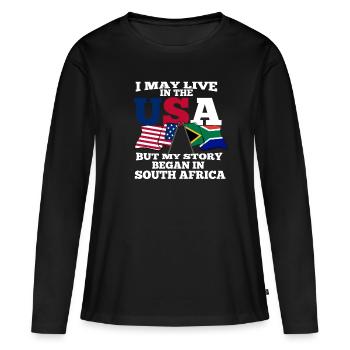 Afrique du Sud - T-shirt manches longues Premium bio Femme - noir - Devant - Julia (174cm)