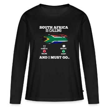 Afrique du Sud - T-shirt manches longues Premium bio Femme - noir - Devant - Julia (174cm)